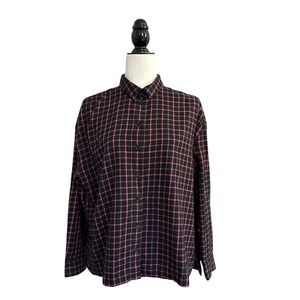 Madewell Flannel Westlake Shirt in Stoppard‎ Plaid Button Down Womens Sz Medium